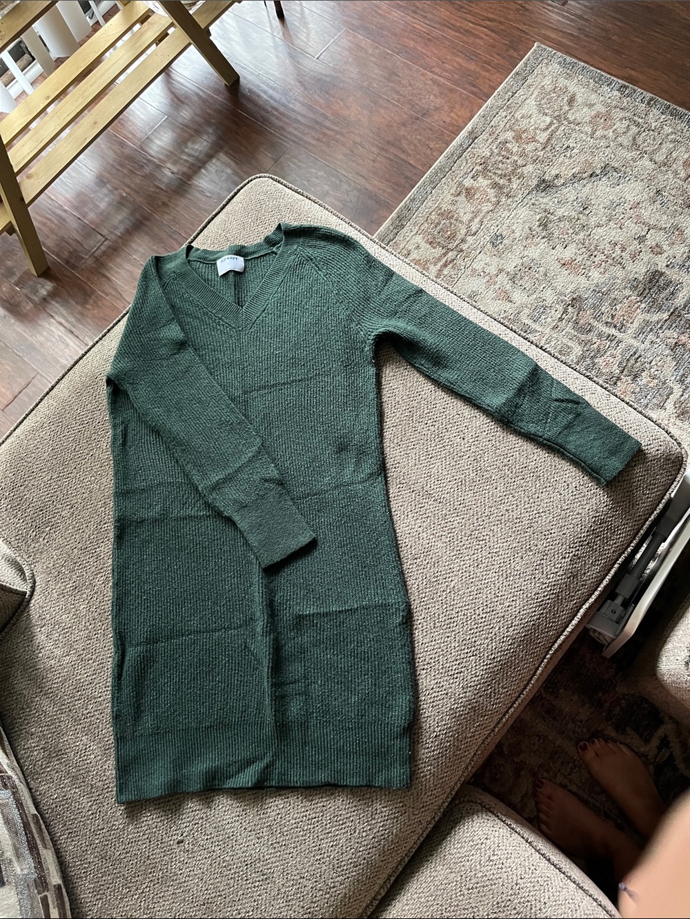 Old Navy Forest Green V-Neck Sweater Dress
